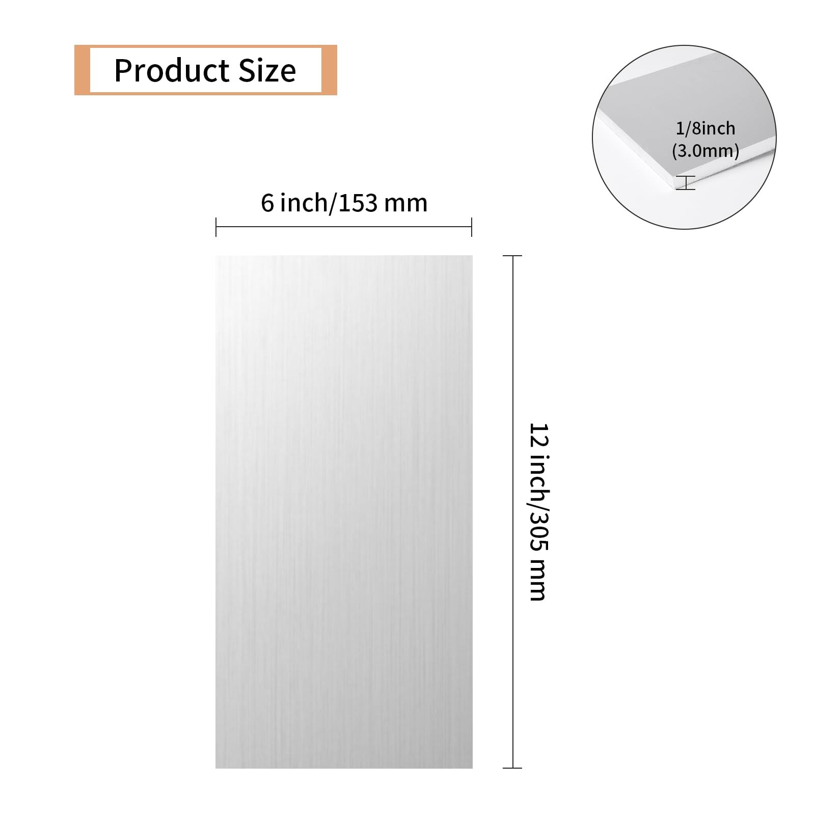 2PCS 6061 Aluminum Sheet Metal 1/8″ x 6″ x 12″, Aluminum Plates Covered with …