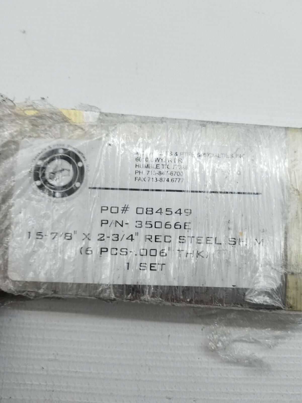 35066E 15-7/8″ X 2-3/4″ REC Steel Shim Stock. .006″ 72pc