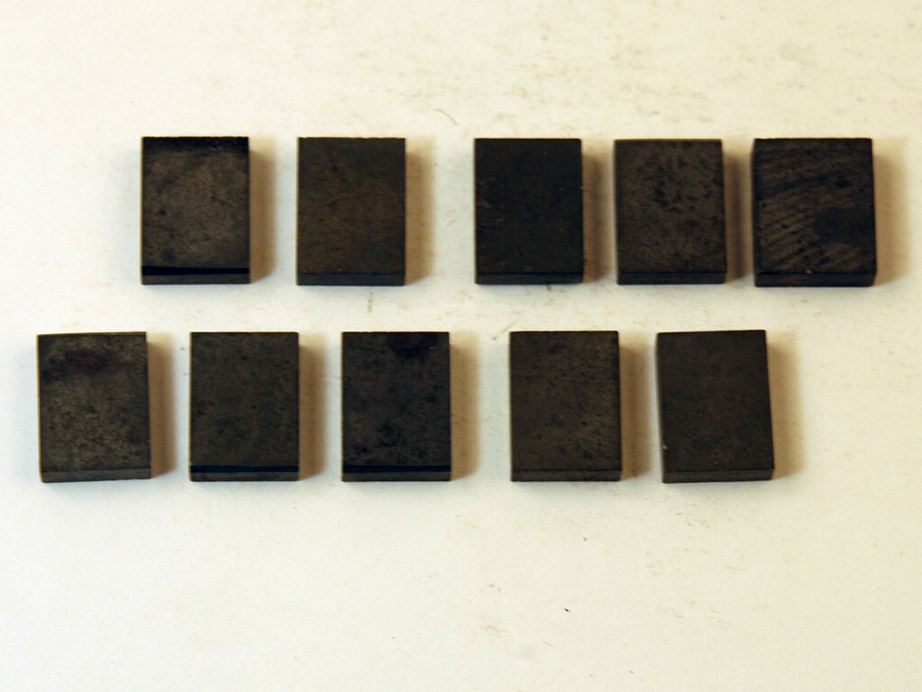 .130 X .385 X .510 (LOT OF 10) CARBIDE BLANKS GRADE UNKNOWN (E-3-4-1-15)