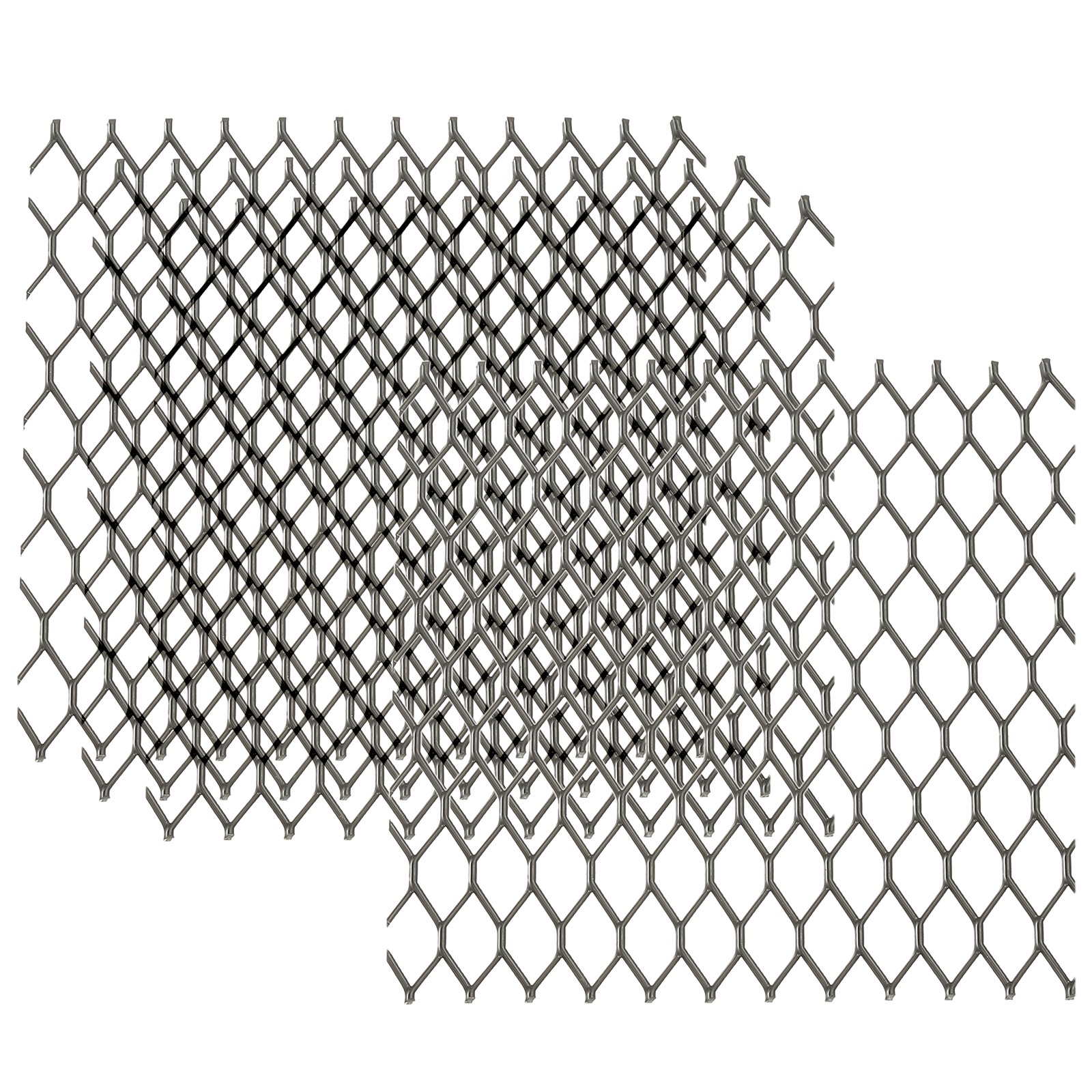 4″L x 4″W Universal Car Grill Mesh, 4Pcs 7x12mm Diamond Hole, Black