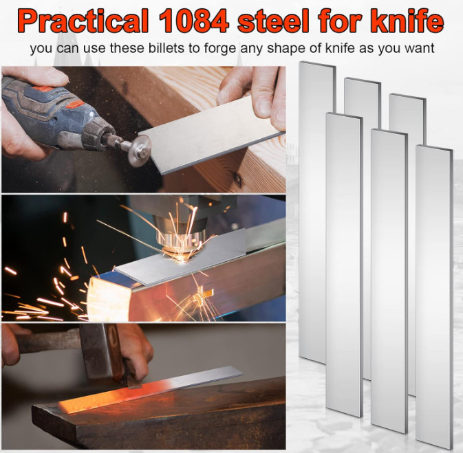 6 Pack 1084 Steel for Knife Making Steel 1/8 x 1-1/2 x 12 1084 Steel Flat