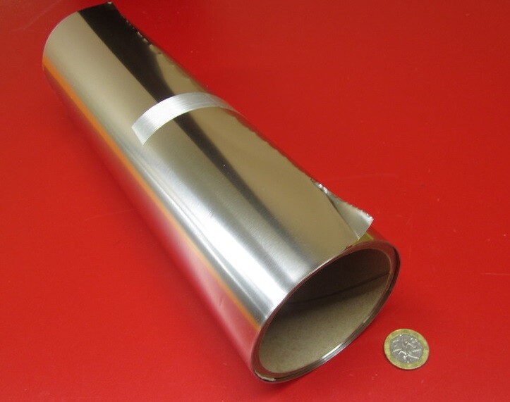 301 Stainless Steel Sheet Shim, .004″ (+/-.0003″) x 12.0″ x 10 Foot Length