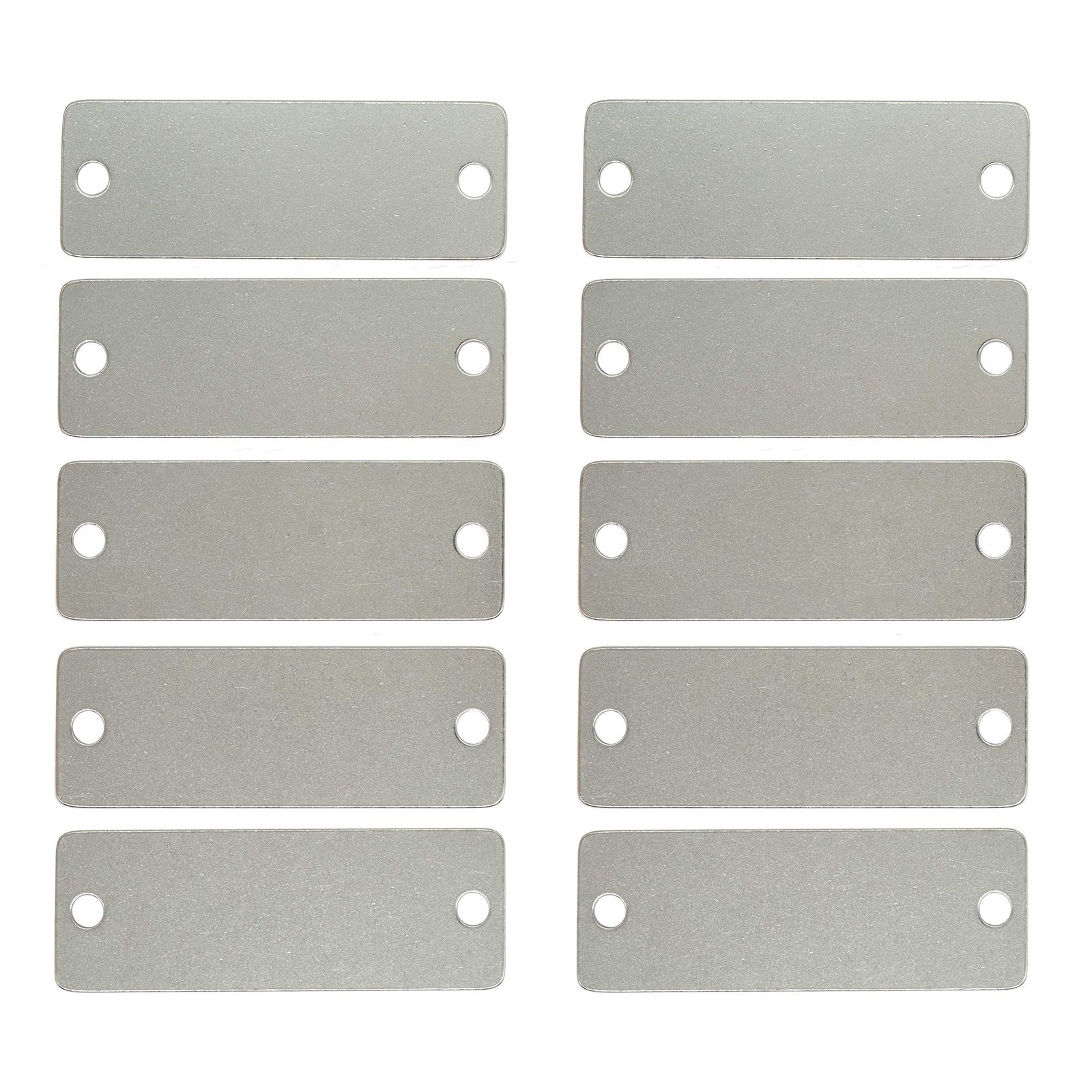 25 Pack Stainless Steel Blank Tags Rectangle Stamping Blanks with Two Holes