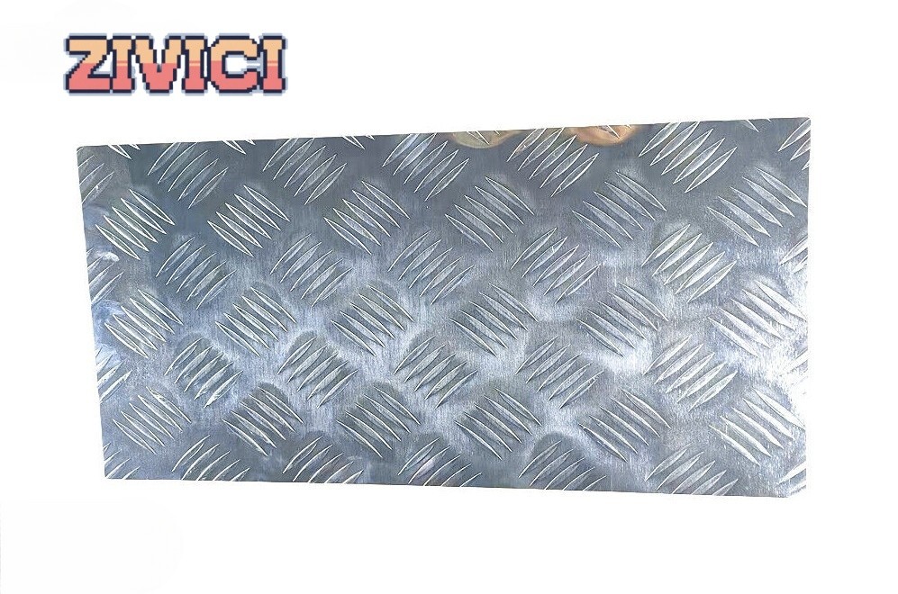RV Trailer Aluminum Sheet 10″x20″ 5 Bar Tread Plate 254x508mm Silver