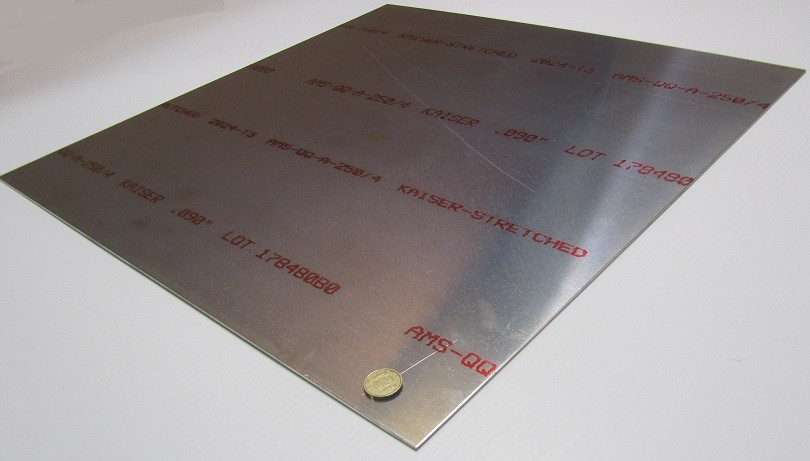 2024 Aluminum Sheet, T3, .090″ Thick x 24.0″ Width x 24.0″ Length