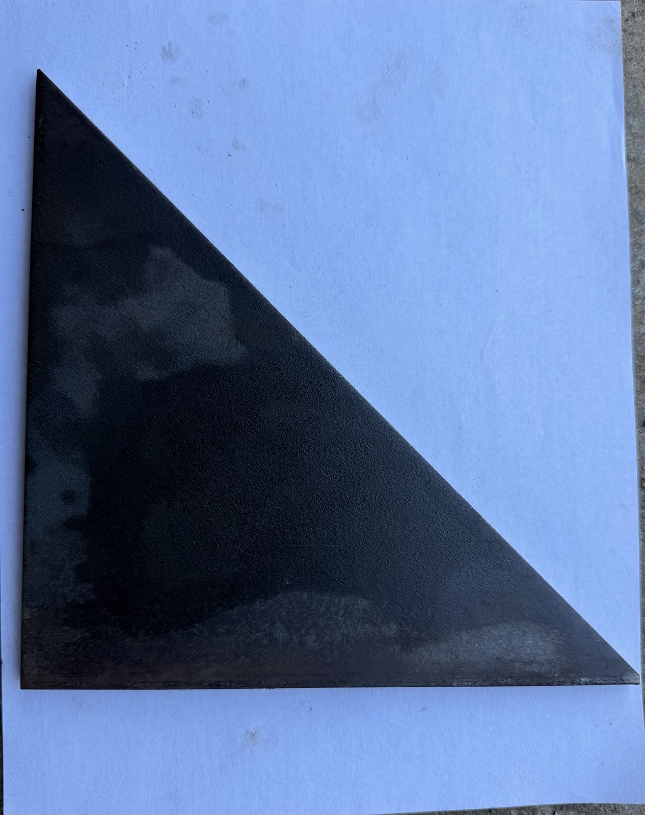 Steel Gusset Stock Sheet Panel Triangle Cut 8”x8” in, 0.025 in Thick