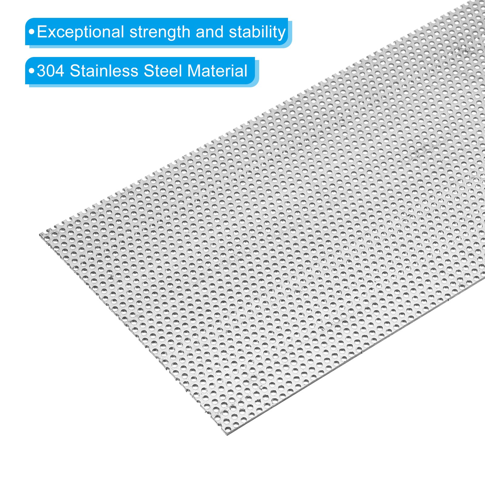 7.9″ L x 3.9″ W Perforated Metal Sheets, 2pcs 16Ga 0.06″Hole 304 Stainless Steel