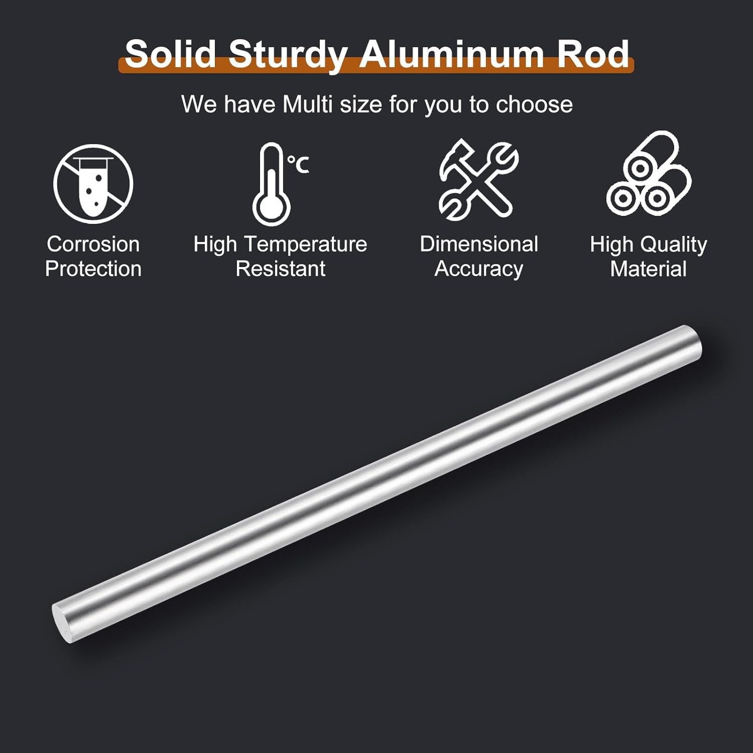 uxcell Aluminum Round Rod, 1/8 Inch Diameter x 14 Inch, Silver Tone