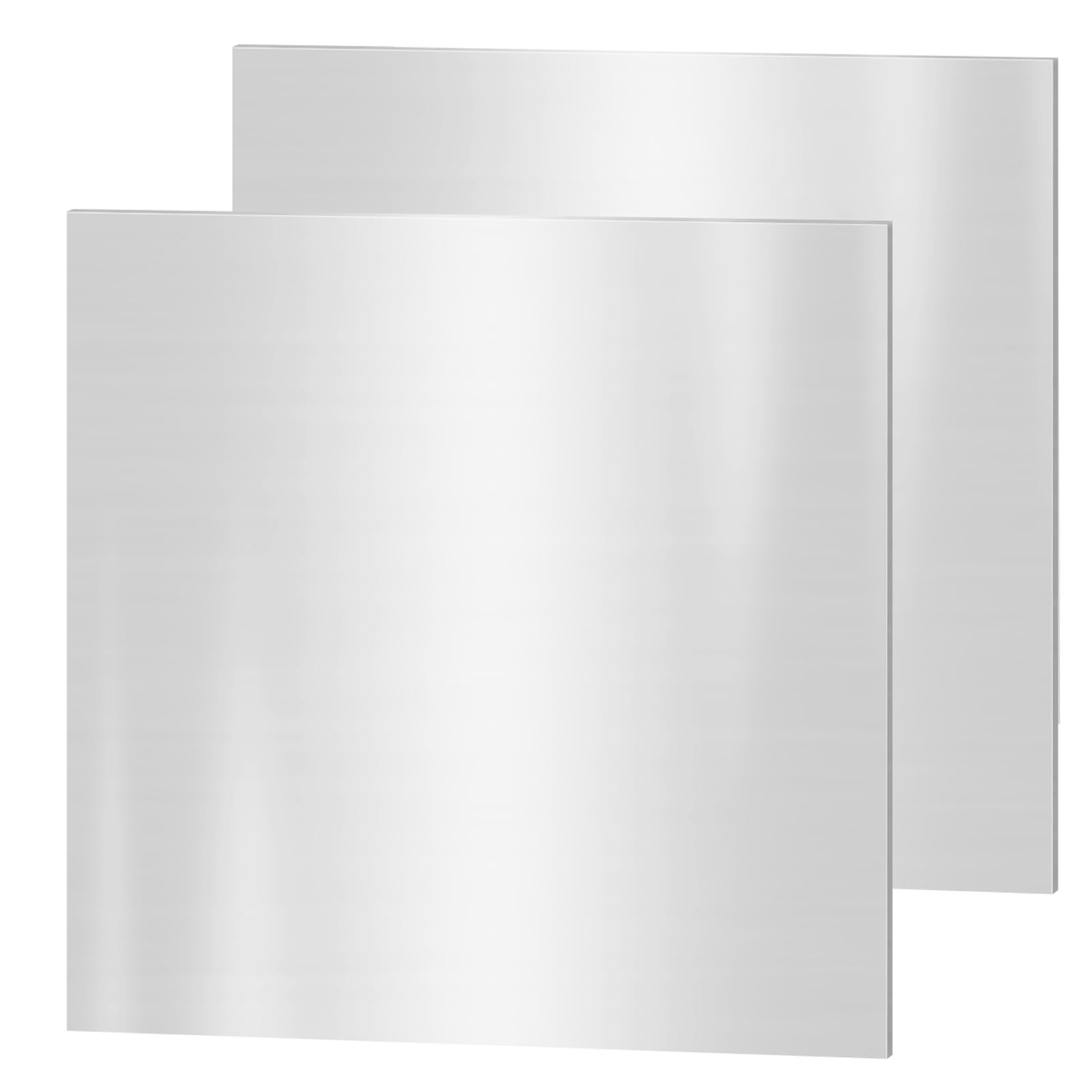 2PCS 304 Stainless Steel Sheets, 6 x 6 x 6 x 6 x 0.031 inch(2PCS), Silver