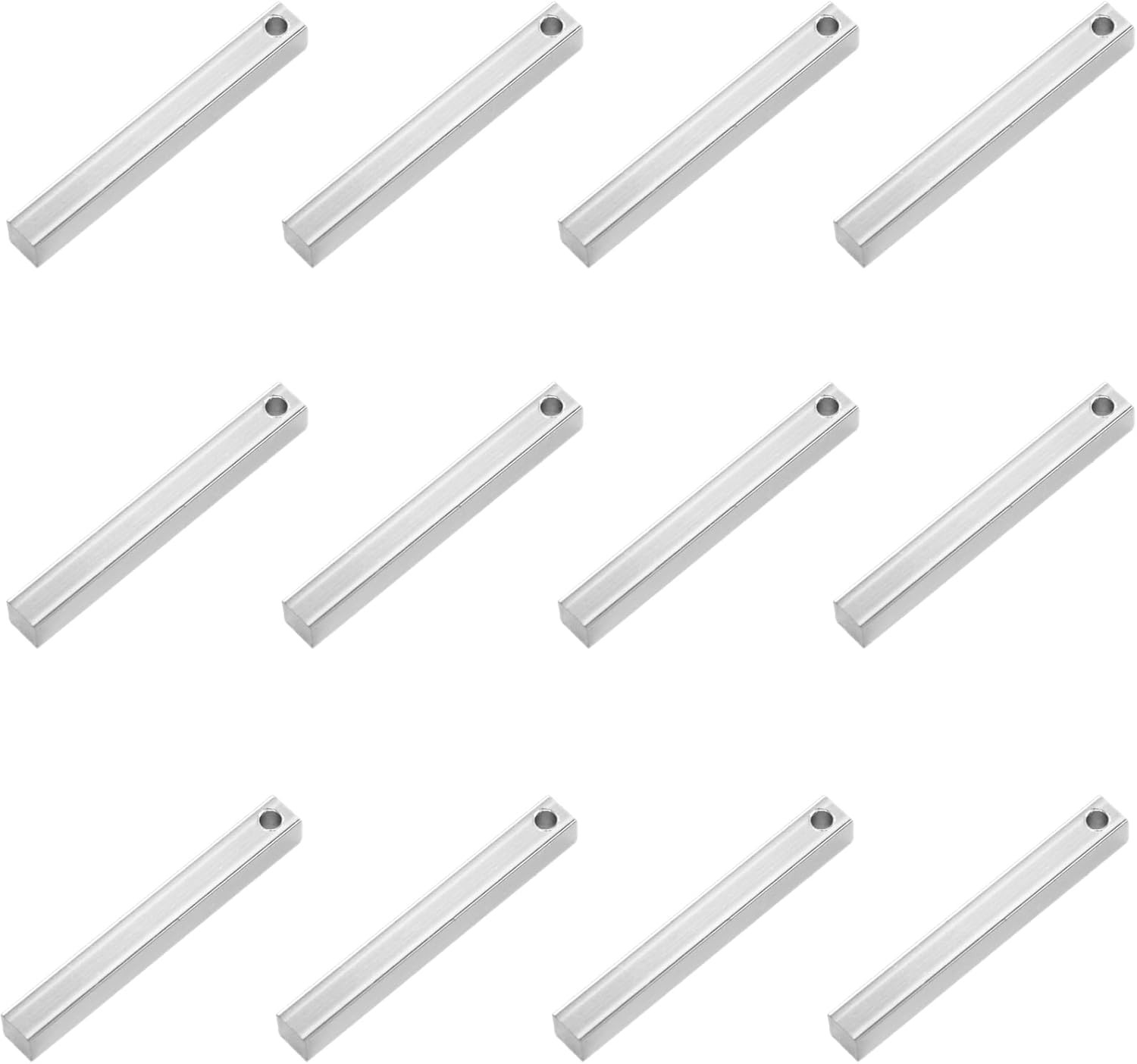 1/4″×2″ Long Aluminum 3D Stamping Bar Rectangle Metal Blanks for Keychain Jewelr