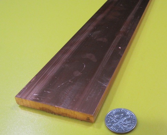 110 Copper Bar,1/4 (H00) to 1/4 Hard (H01).250″ Thick x 2.0″ Wide x 24.0″ Length