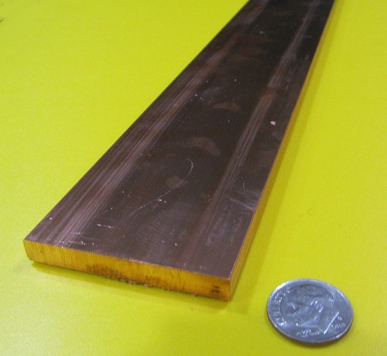 110 Copper Bar,1/4 (H00) to 1/4 Hard (H01).250″ Thick x 2.0″ Wide x 24.0″ Length