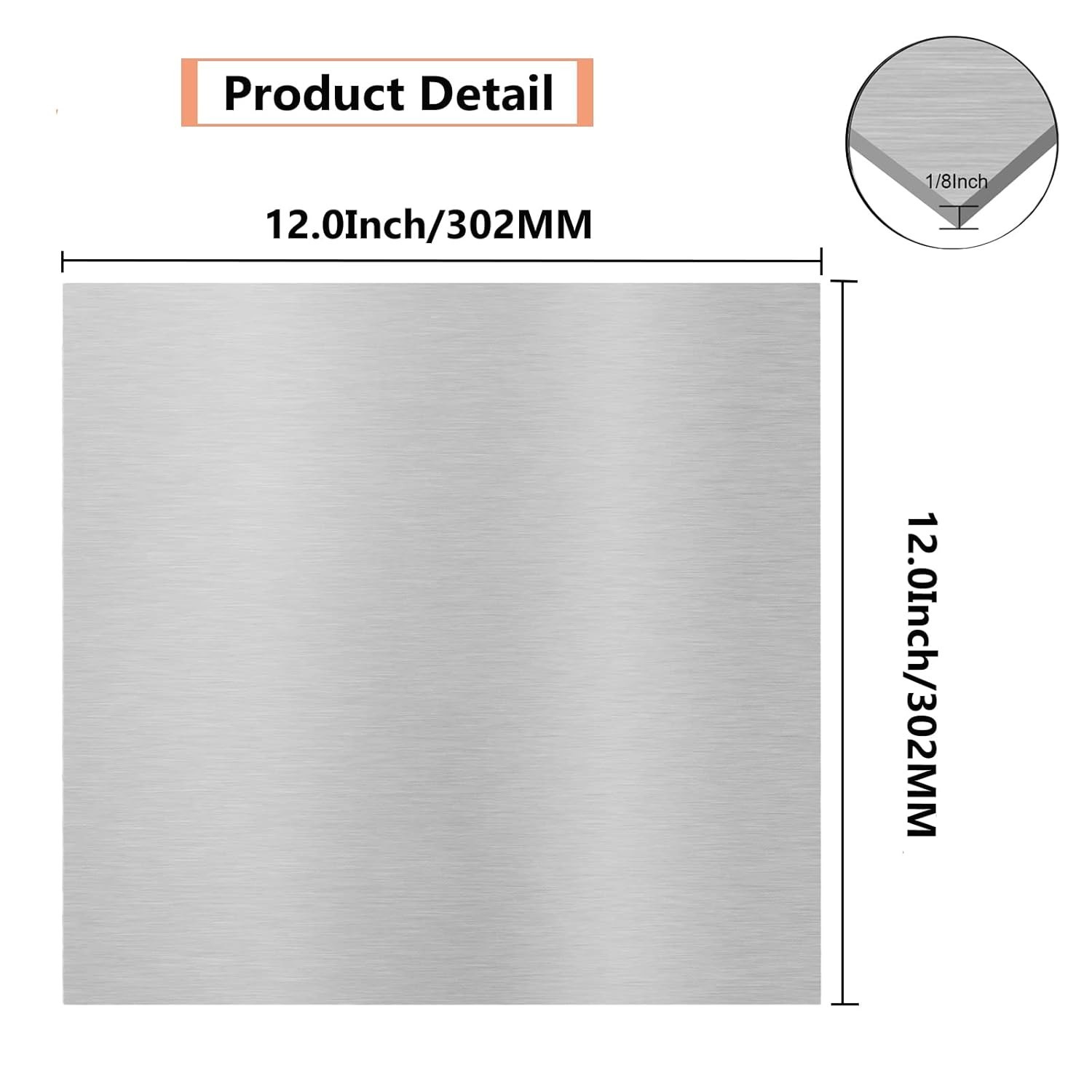 6061 T6 Aluminium Metal Sheet 12 x 12 x 1/8 Inch Flat Plain Plate Panel Aluminum