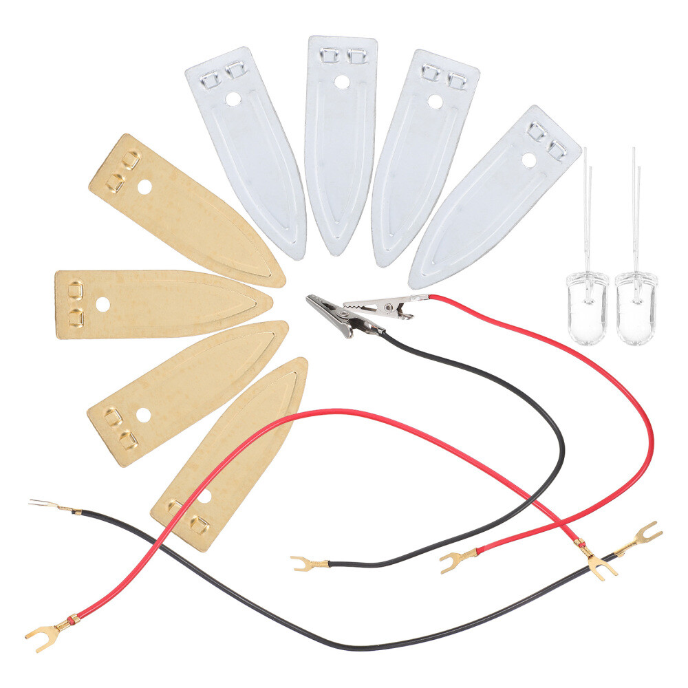 1 Set Copper Zinc Anode Sheets Electrode Strips Fruit Battery Copper Zinc Sheets