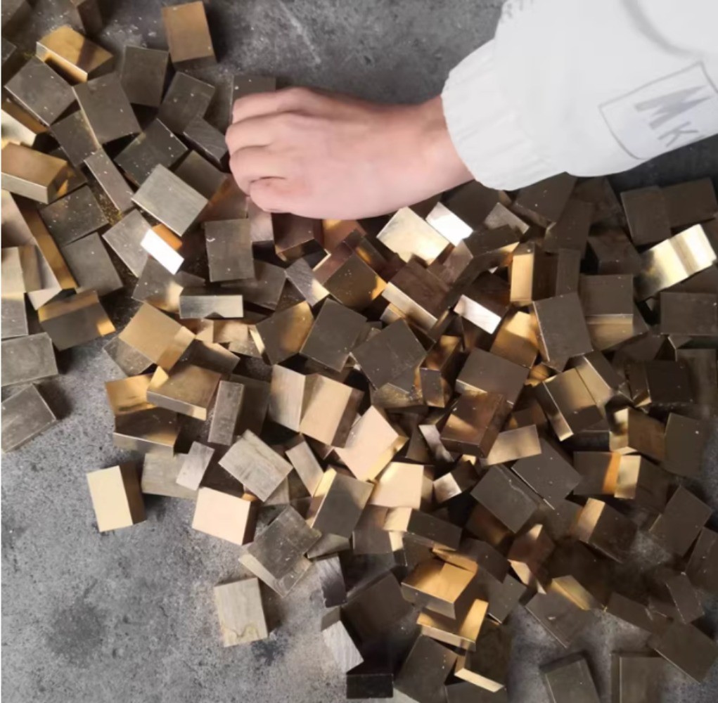 BRASS BLOCK Ingot BRASS BAR Knife Handle Material Metal Craft DIY 2×1.2×0.4in