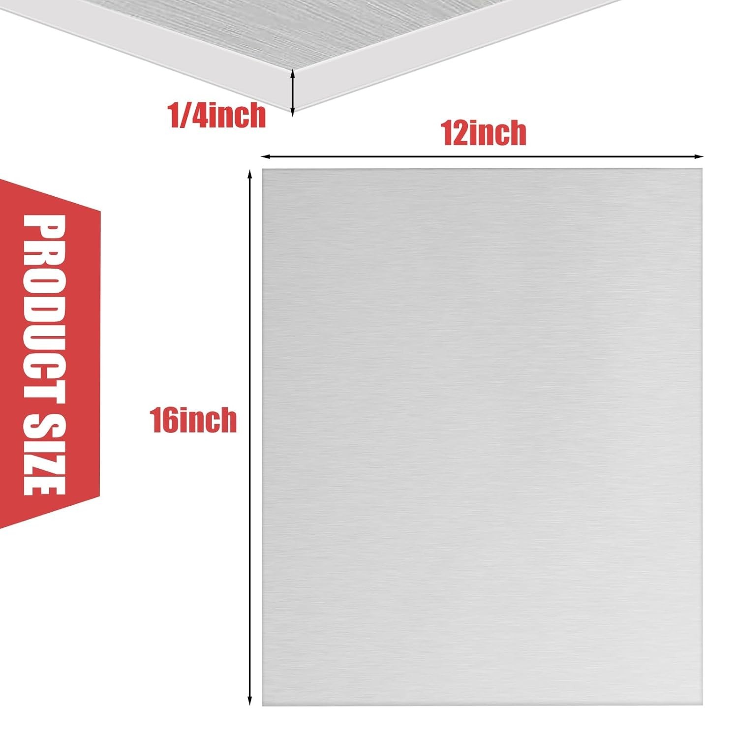 6061 Aluminum Sheet Plate, 12″ x 16″ x 1/4″ Thickness Heavy Duty Aluminum Sheets
