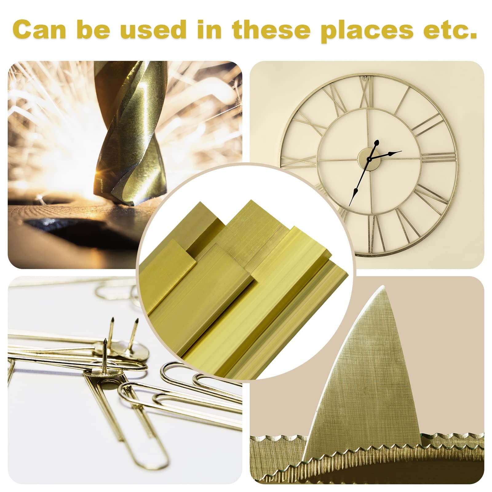 C360 Solid Brass Flat Rectangular Bar Stock Knife Making Craft 1/8 x 2 x 6 Inch