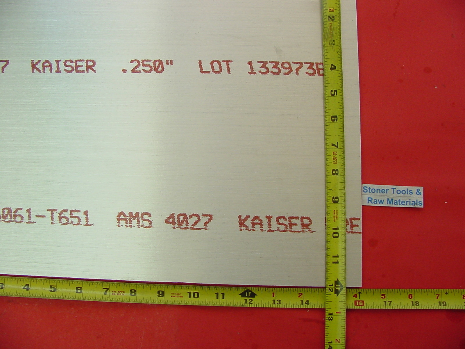 1/4″x 12″x 16″ ALUMINUM 6061 Sheet Plate .25″ Thick T651 New 12″ Flat Bar Stock