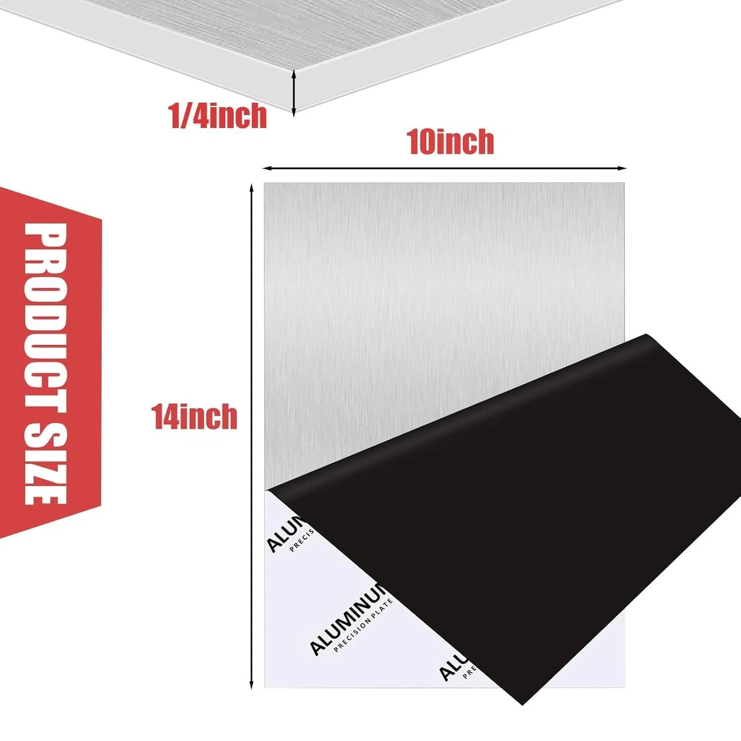6061 Aluminum Sheet Plate, 10″ x 14″ x 1/4″ Thickness Heavy Duty Aluminum She…