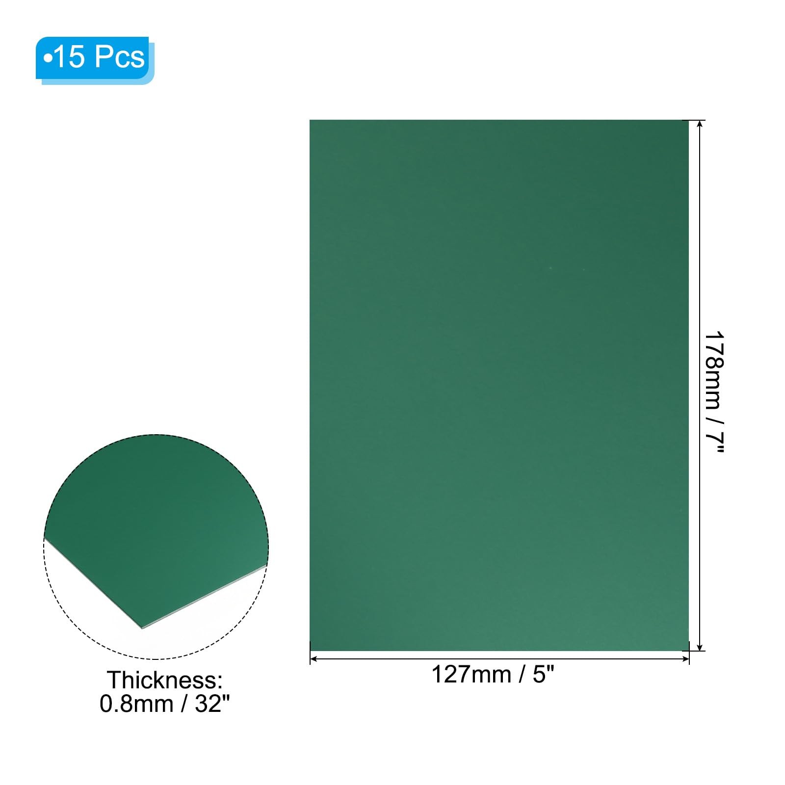 7x5x1/32inch Anodized Aluminum Sheet, 15Pcs Metal Rectangle Aluminum Plate 0….