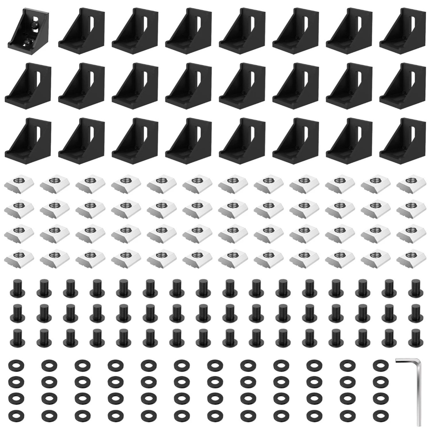 24 Set Aluminum Profile Connector Kit with Accessories