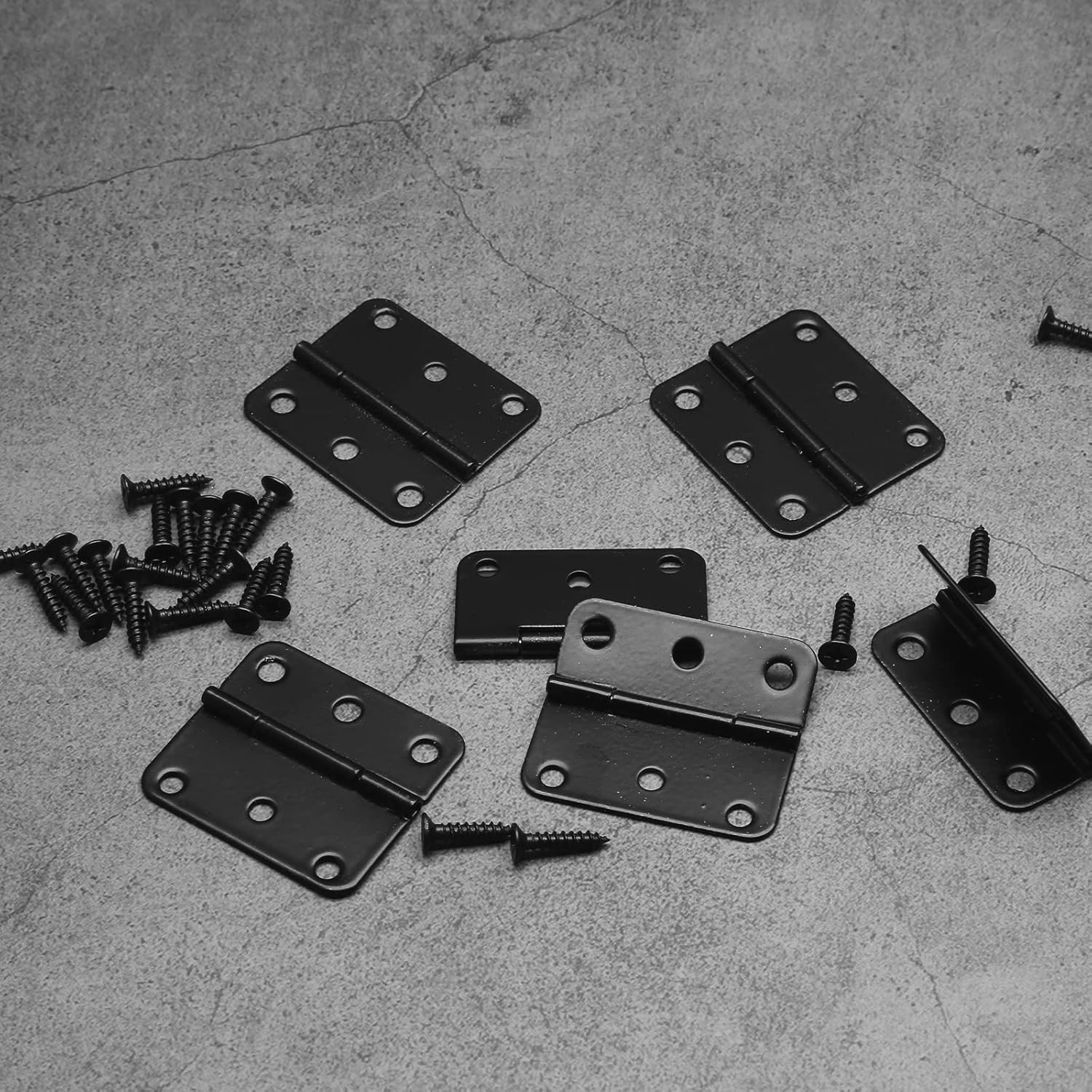 24Pcs 1-1/2 Inch Length Black Metal Butt 1.5 x 1.3inch (24Pcs), Matte