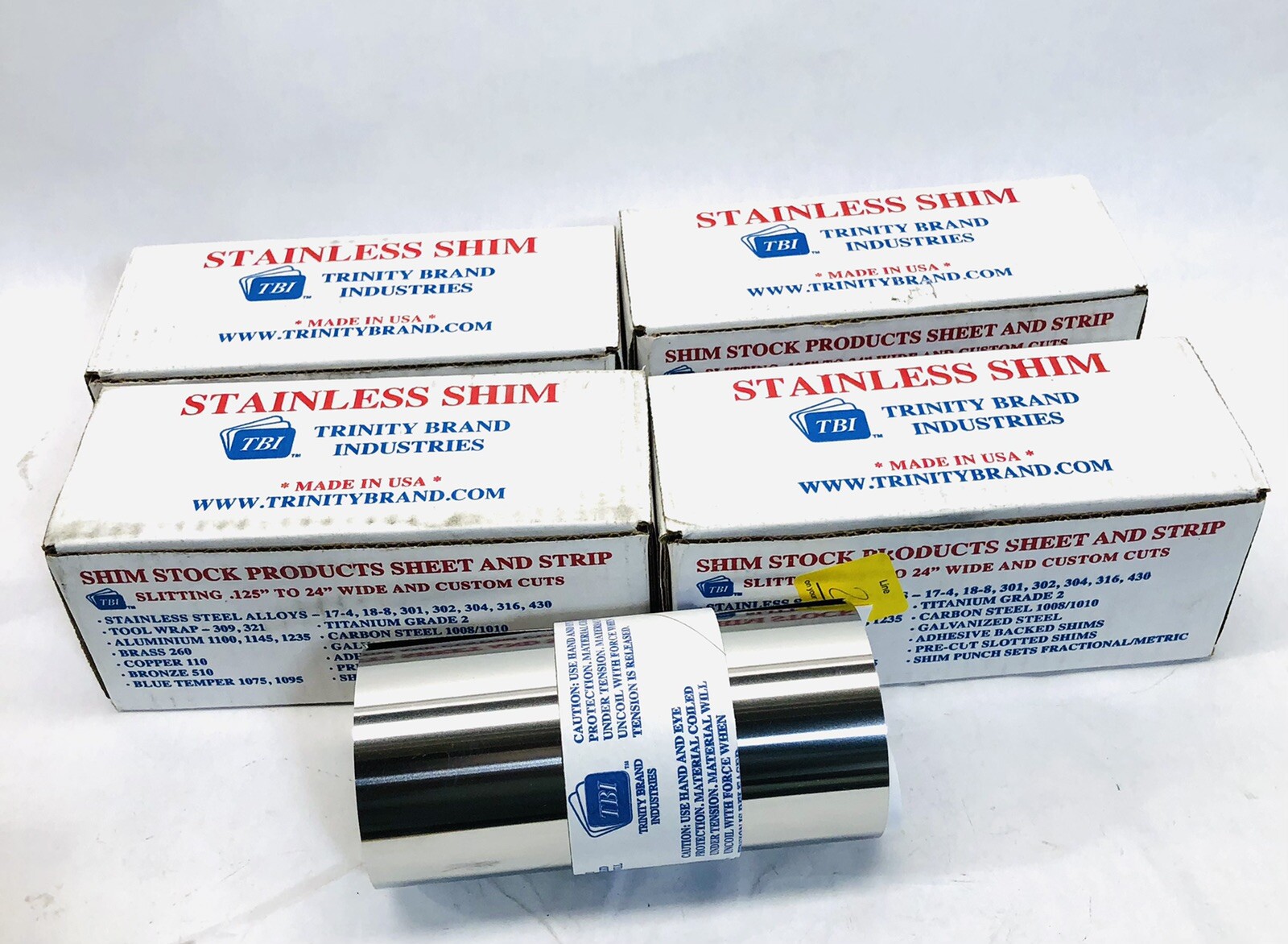 LOT OF 5 TRINITY #SN-2 STAINLESS SHIM 50″L 6″W & .002 THICKNESS