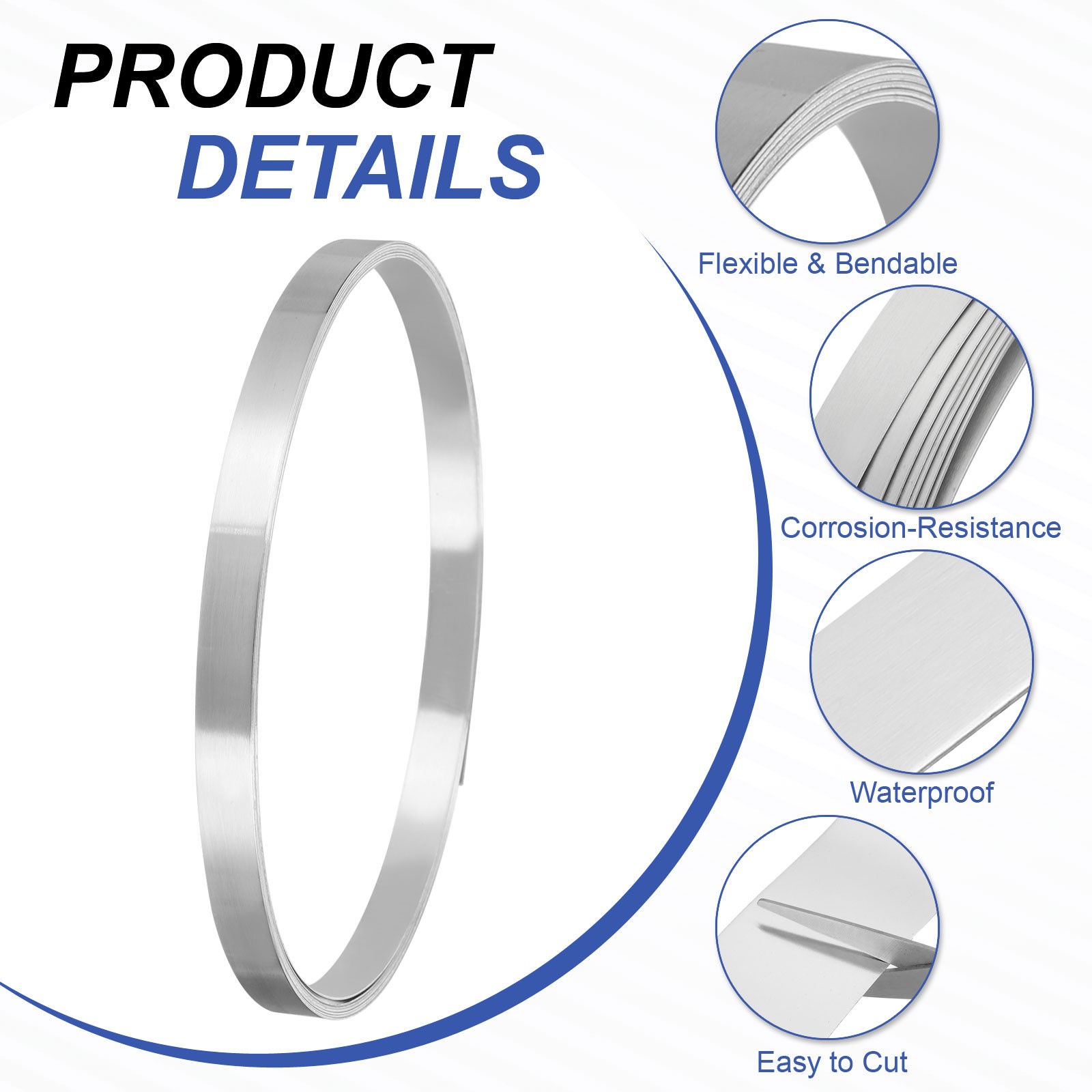 Aluminum Flashing Roll, 3000mm x 10mm x 0.6mm 1060 Aluminum Metal Roll
