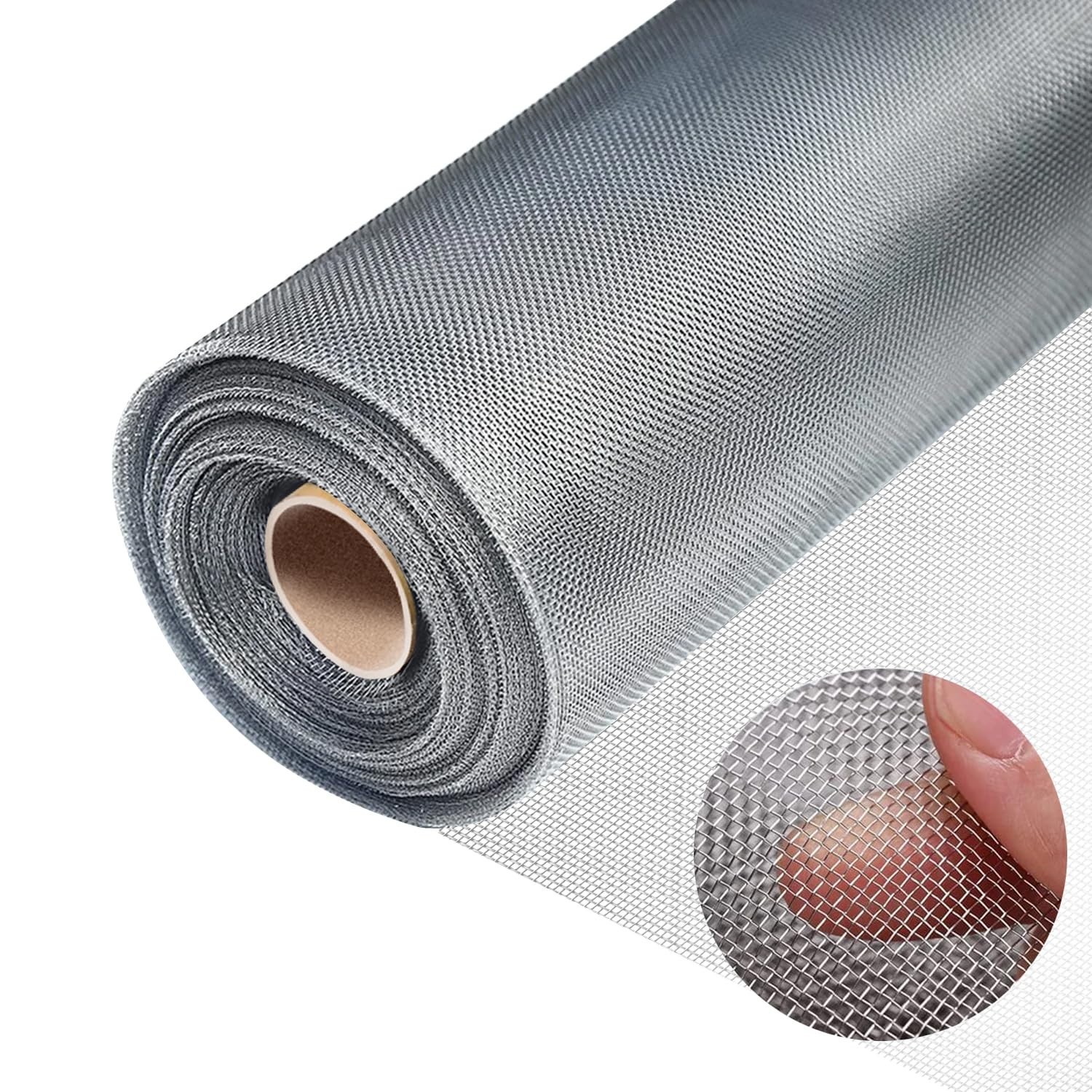 304 Stainless Steel Mesh 24In X 10Ft, 20 Mesh Never Rust Sturdy Metal Screen, Wo