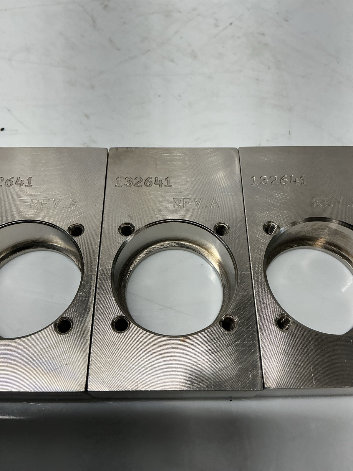 Machined Aluminum Mounting Block Flange Plate PN 132641 Rev A Lot Of 4. X-601