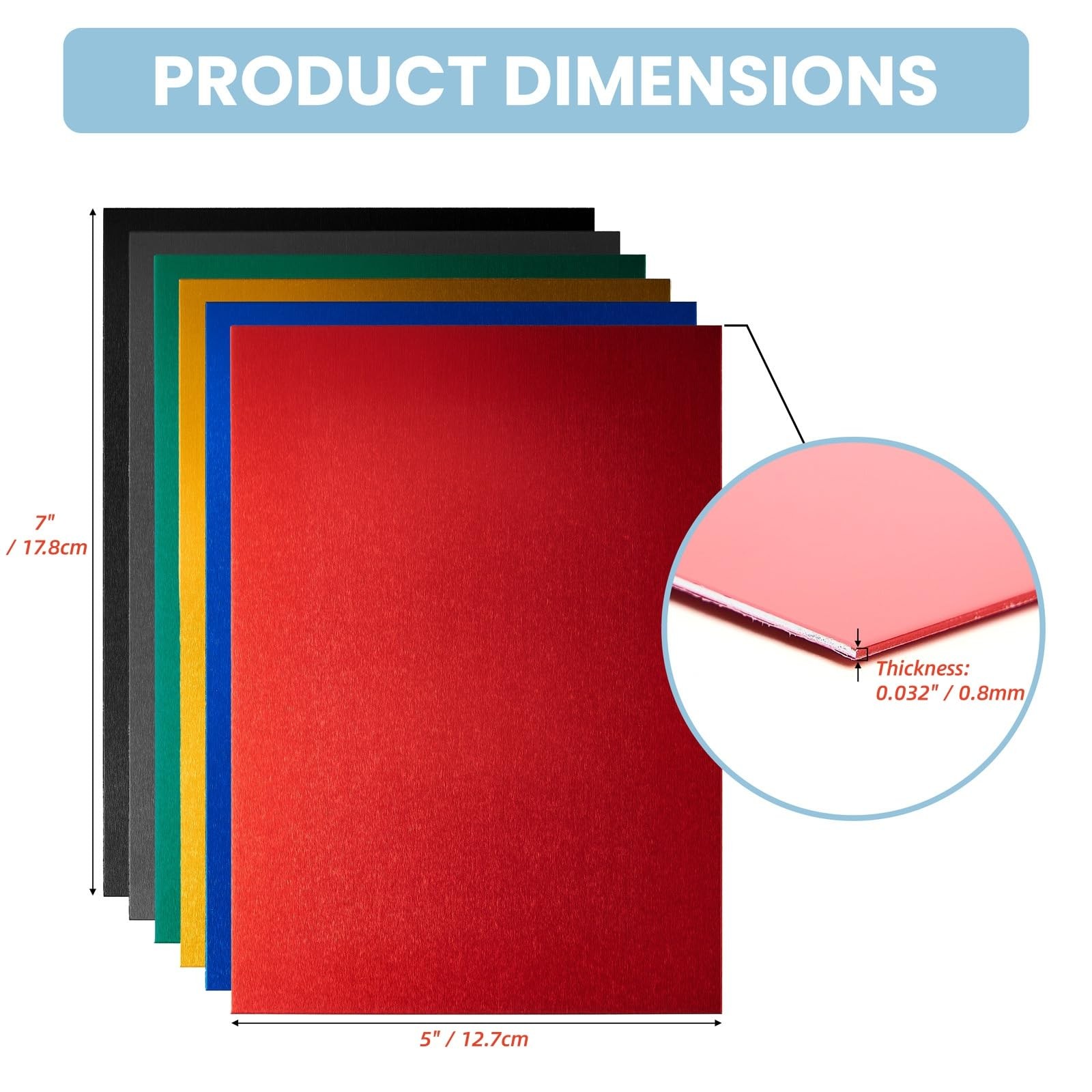 5 PCS Red Anodized Aluminum Plates 5x7x1/32 Inch Laser Engraving Crafts