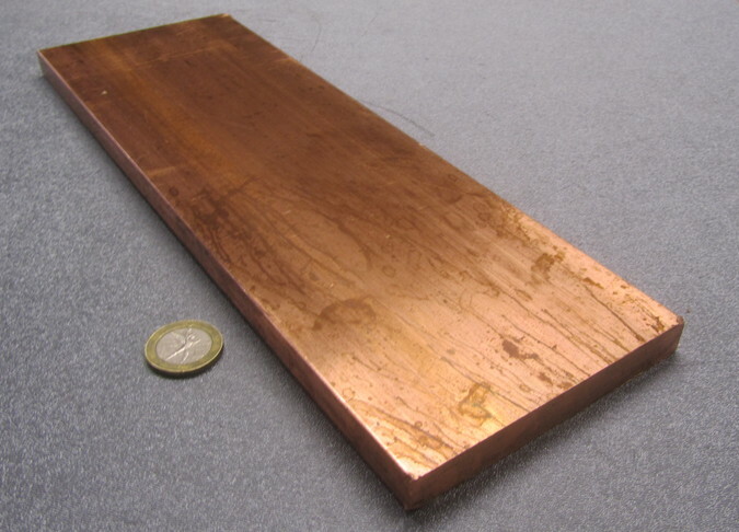 110 Copper Bar 1/2 Hard, 1/2″ Thick x 4.0″ Wide x 1 Ft Length