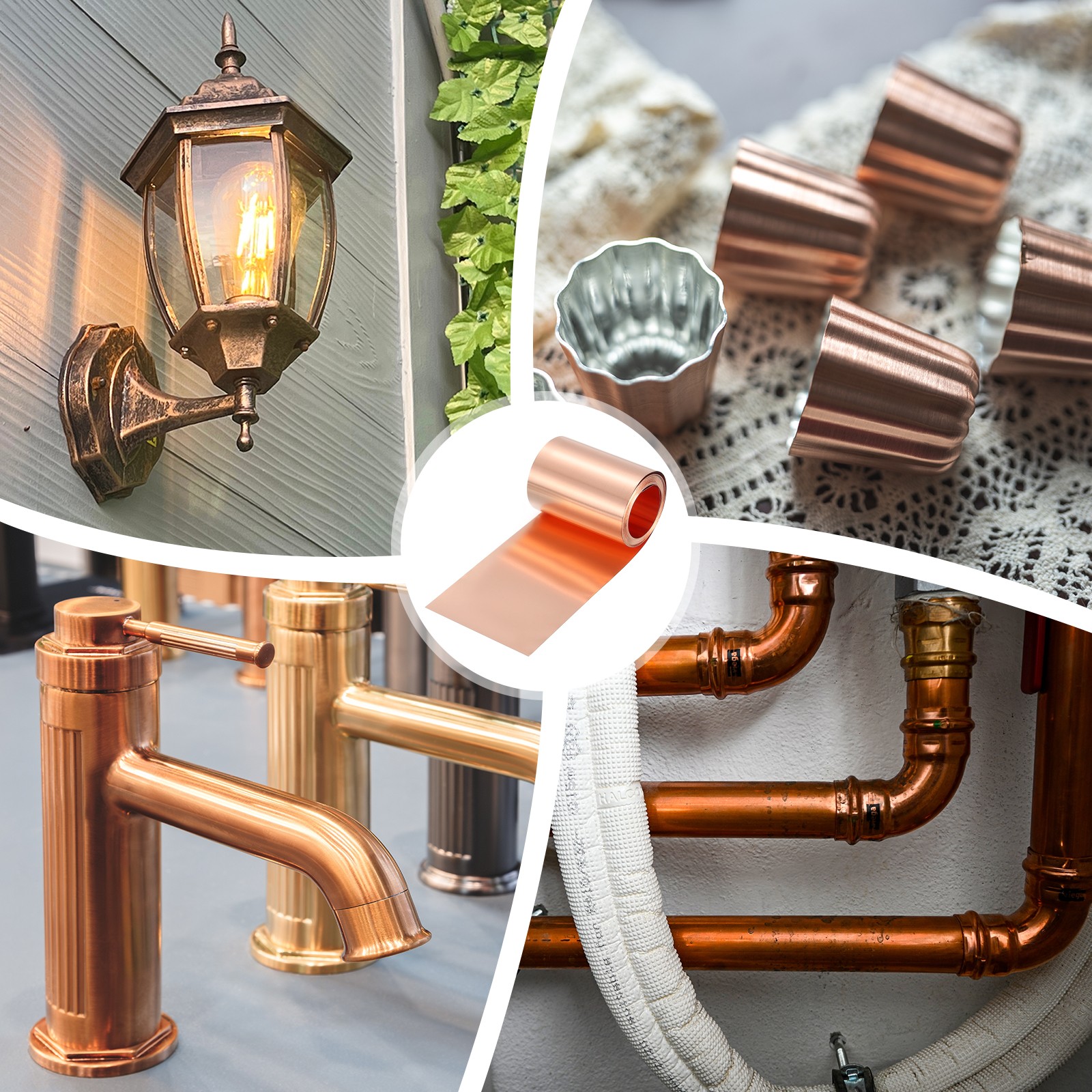 Pure Copper Sheet Roll, 0.15mm 19Ga Thick T2 15Ft x 2in Copper Strip for Craft