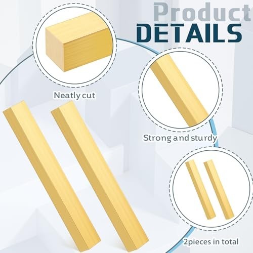 2 Pack 1″ x 1″ C360 Brass Flat Bar Blank, 5″ Long Sheet for Craft & Knife Making