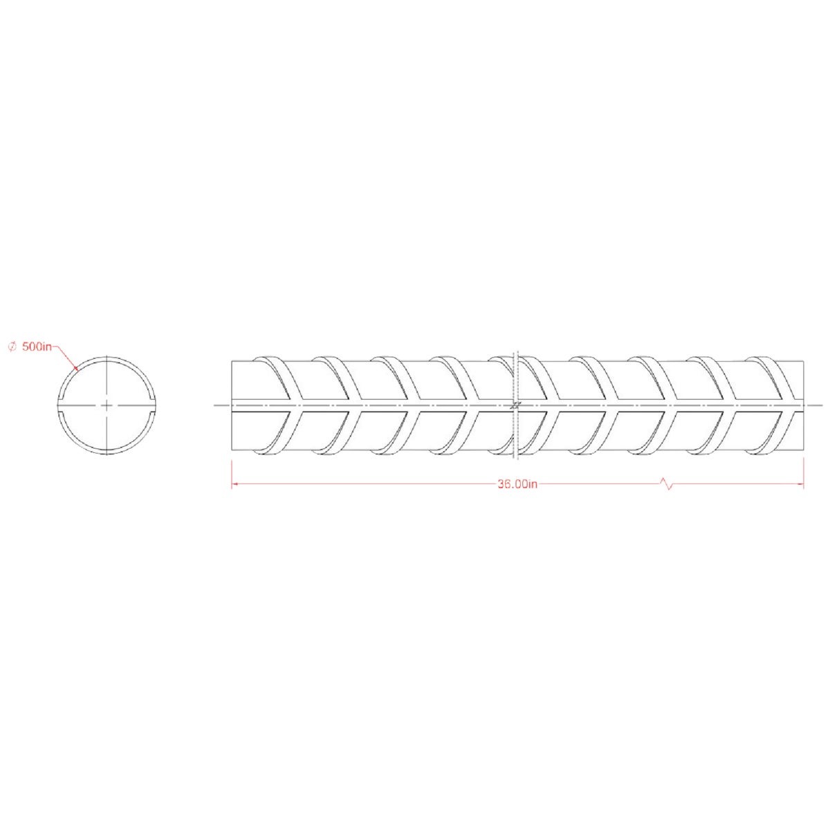 Hillman Steelworks #4 1/2 In. x 3 Ft. Weldable Hot-Rolled Steel Rebar 11802