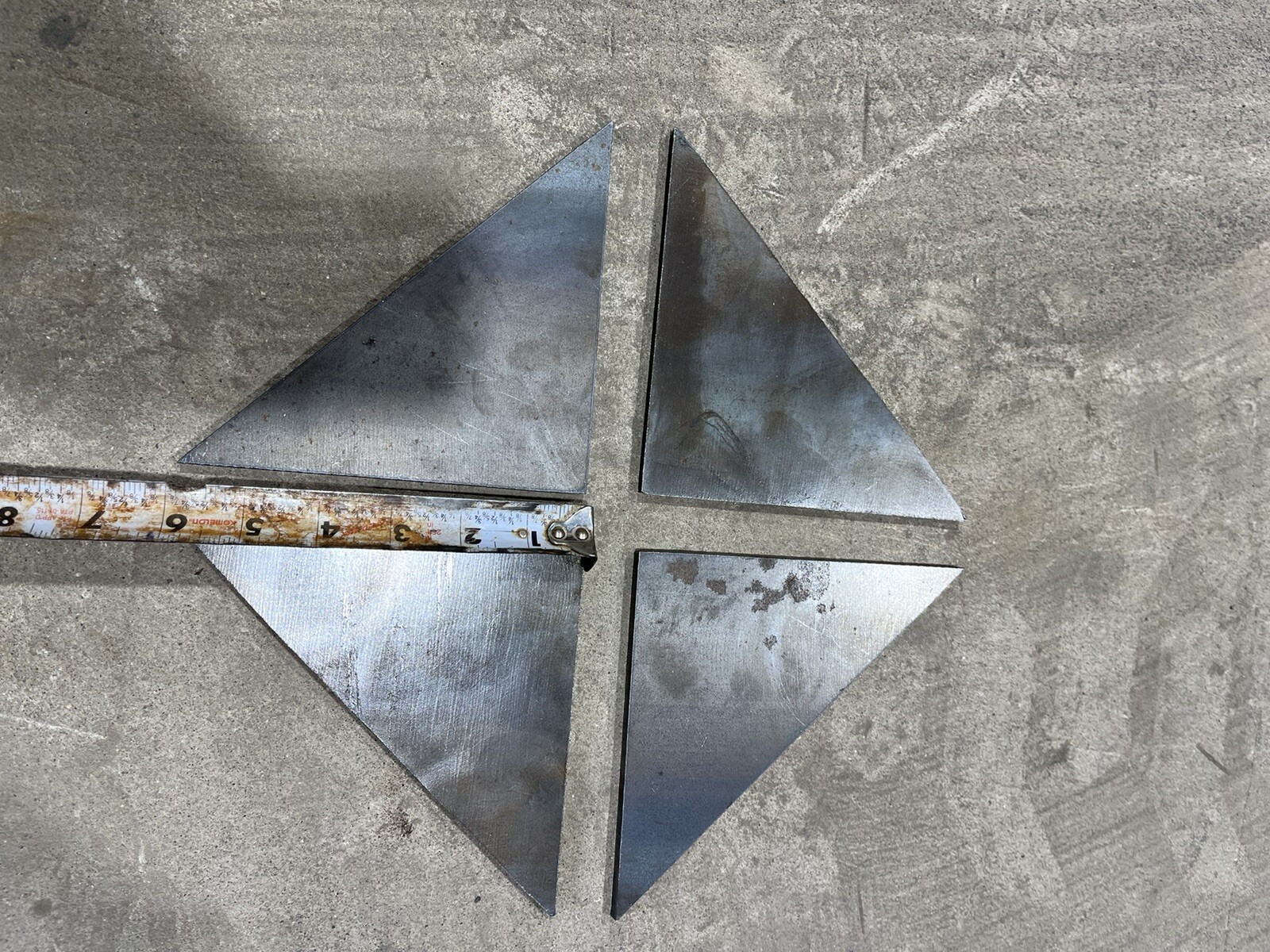 RWM LOT OF 4 PLATE STEEL GUSSETS 1/4″ x 6″ x 6″