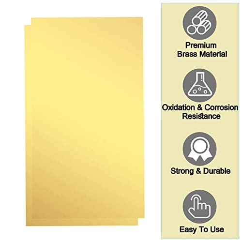 8-Piece Brass Sheet Assortment, 6″x3″, Various Thicknesses 0.001″-0.020″, Metal