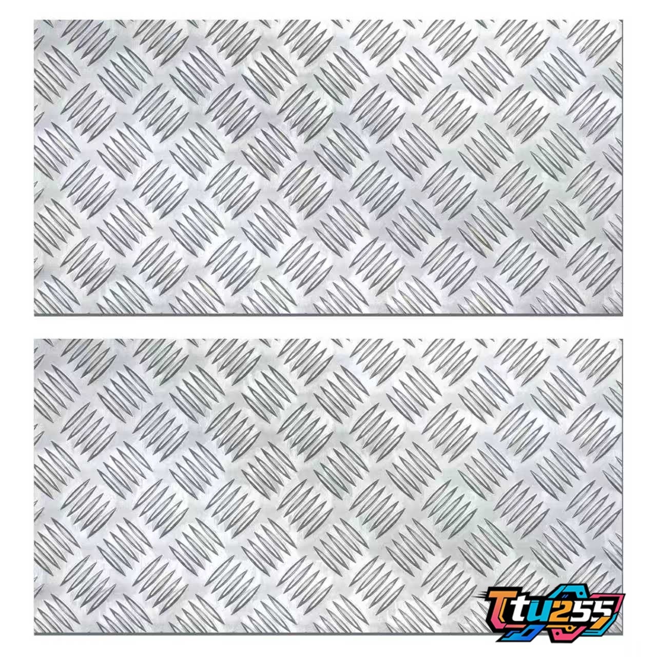 2x Multipurpose Aluminum Checkered Sheet 254*508mm Trailer Garage Trim