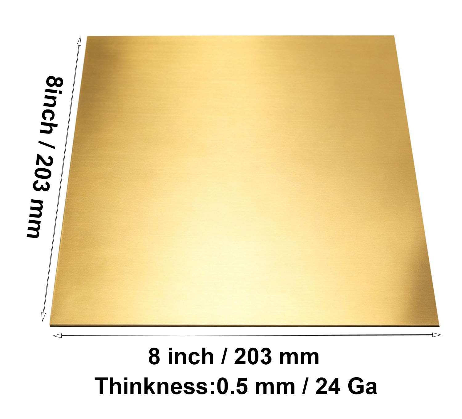 4 PCS Brass Sheet 8×8 Inch 24 Gauge 0.5mm Protective Film Both Sides