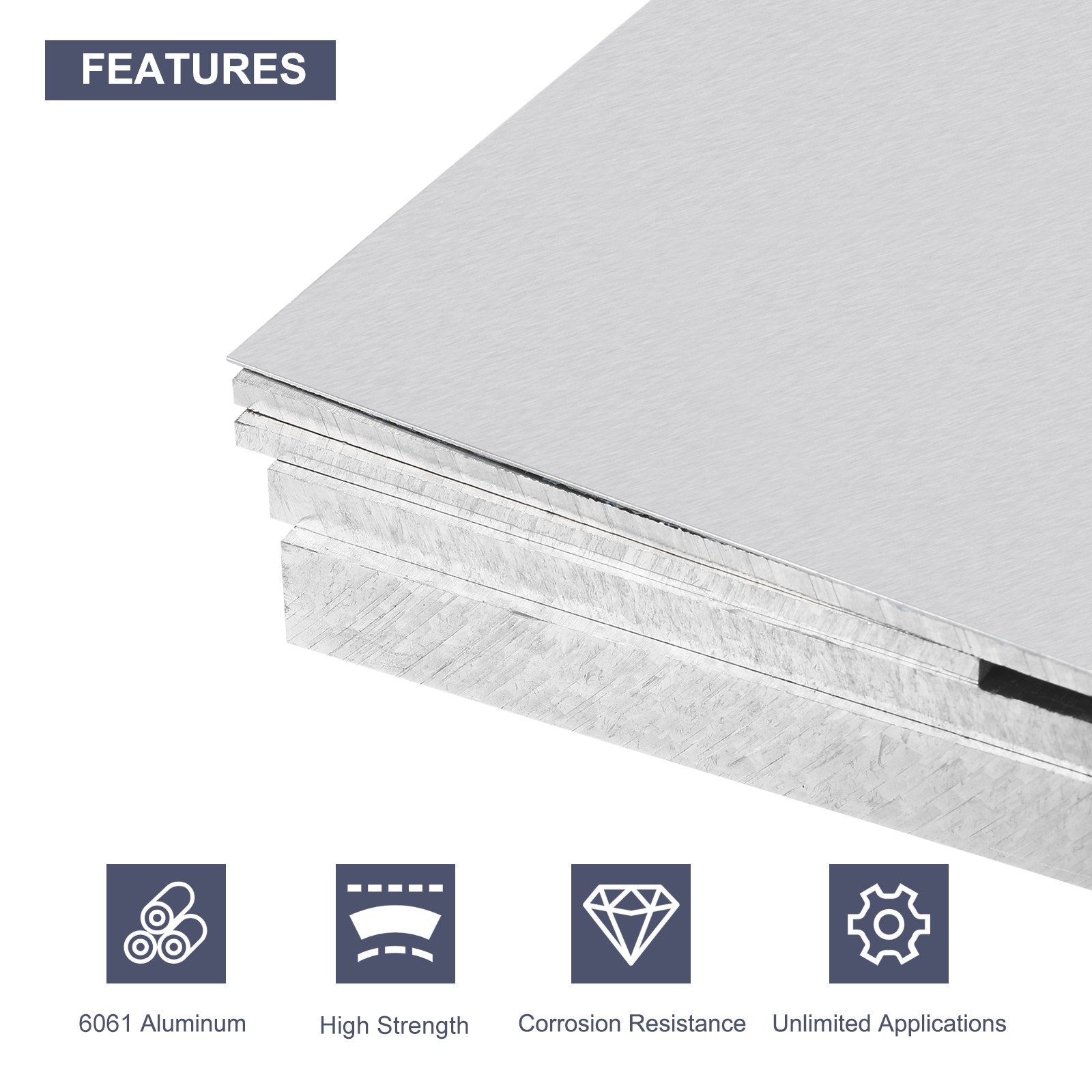 Aluminum Sheet, 1 Pcs 300mm x 200mm x 5mm Thickness 6061 Aluminum Plates