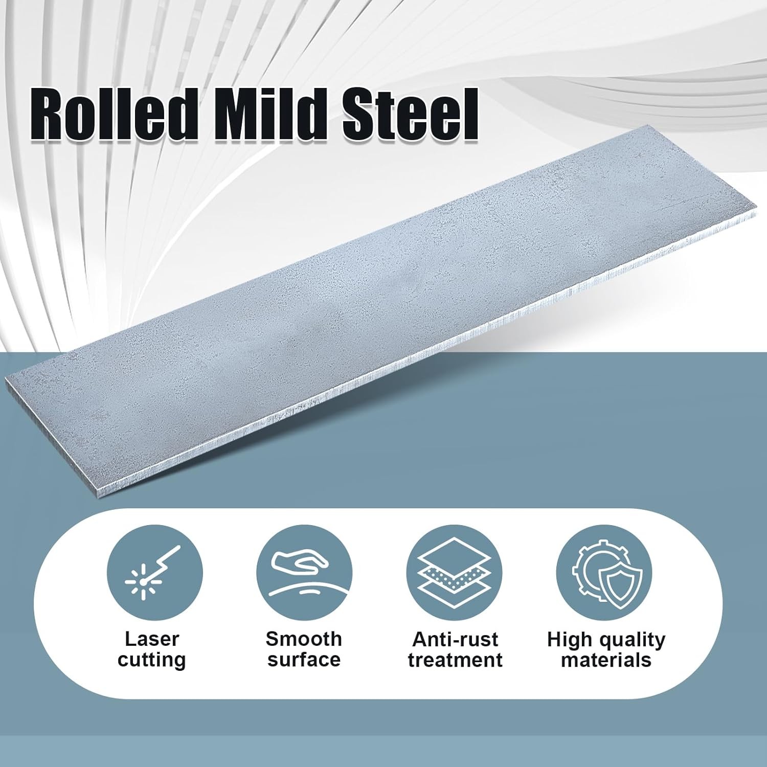 Tandefio 2 Pcs 1/8 x 3 x 12 Inches Hot Rolled Mild Steel Plate Steel Flat Plate