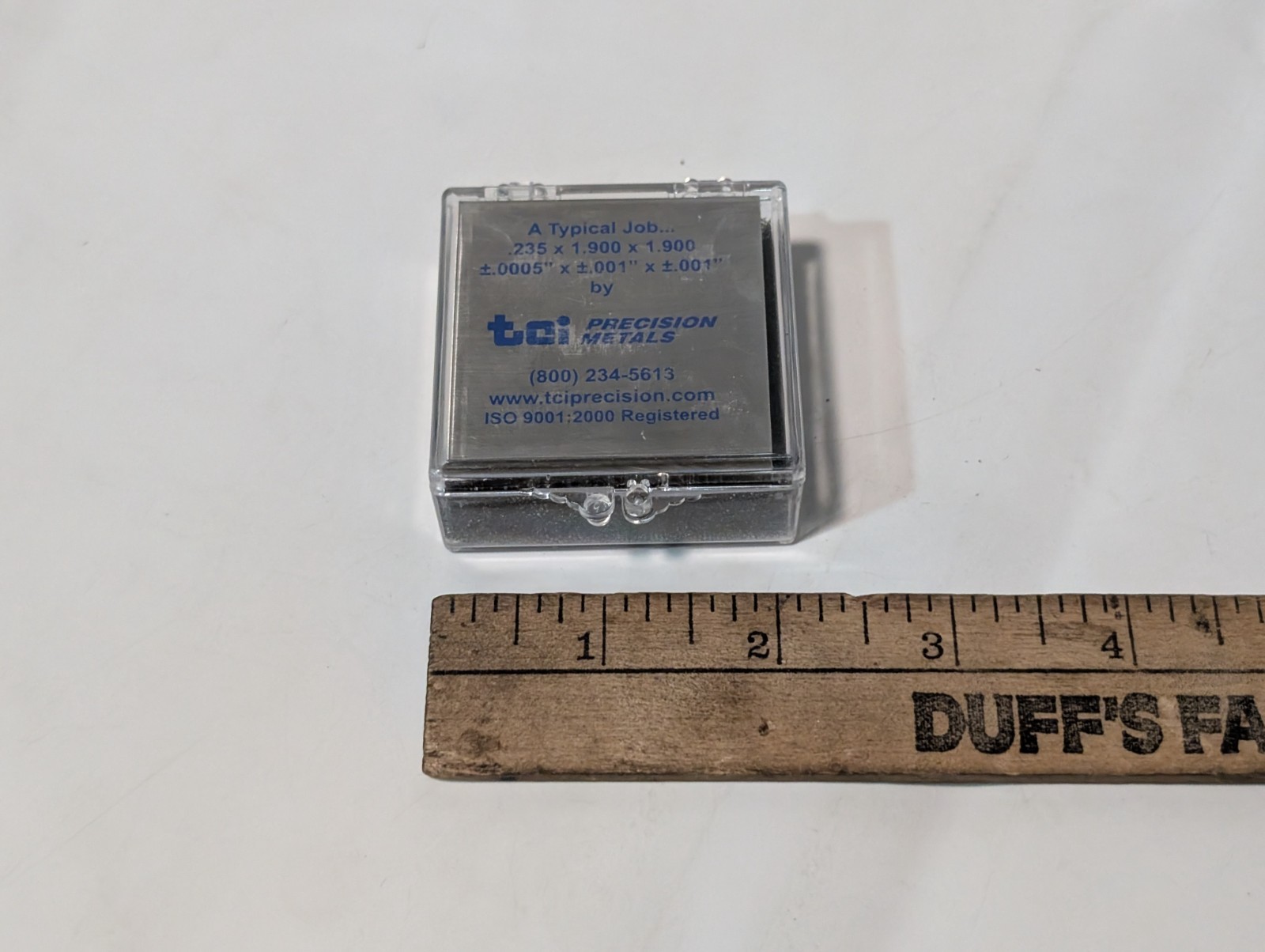 TCI Precision Metals Machined Metal Blank Sample Tool, CNC, Grinding, Milling