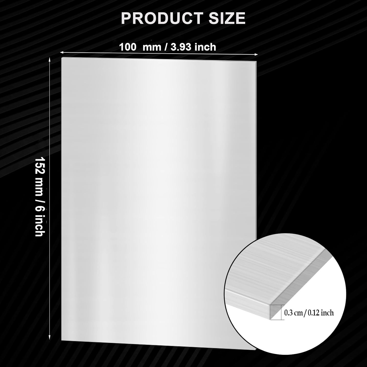 2PACK 304 Stainless Steel Sheets, 4 X 6 X 1/8 Inch(10 Gauge) Thickness Stainless