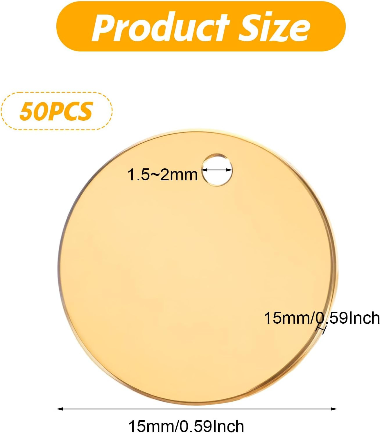 40Pcs Metal Stamping Blanks, 15Mm Metal Tags for Engraving, round Blank Challeng