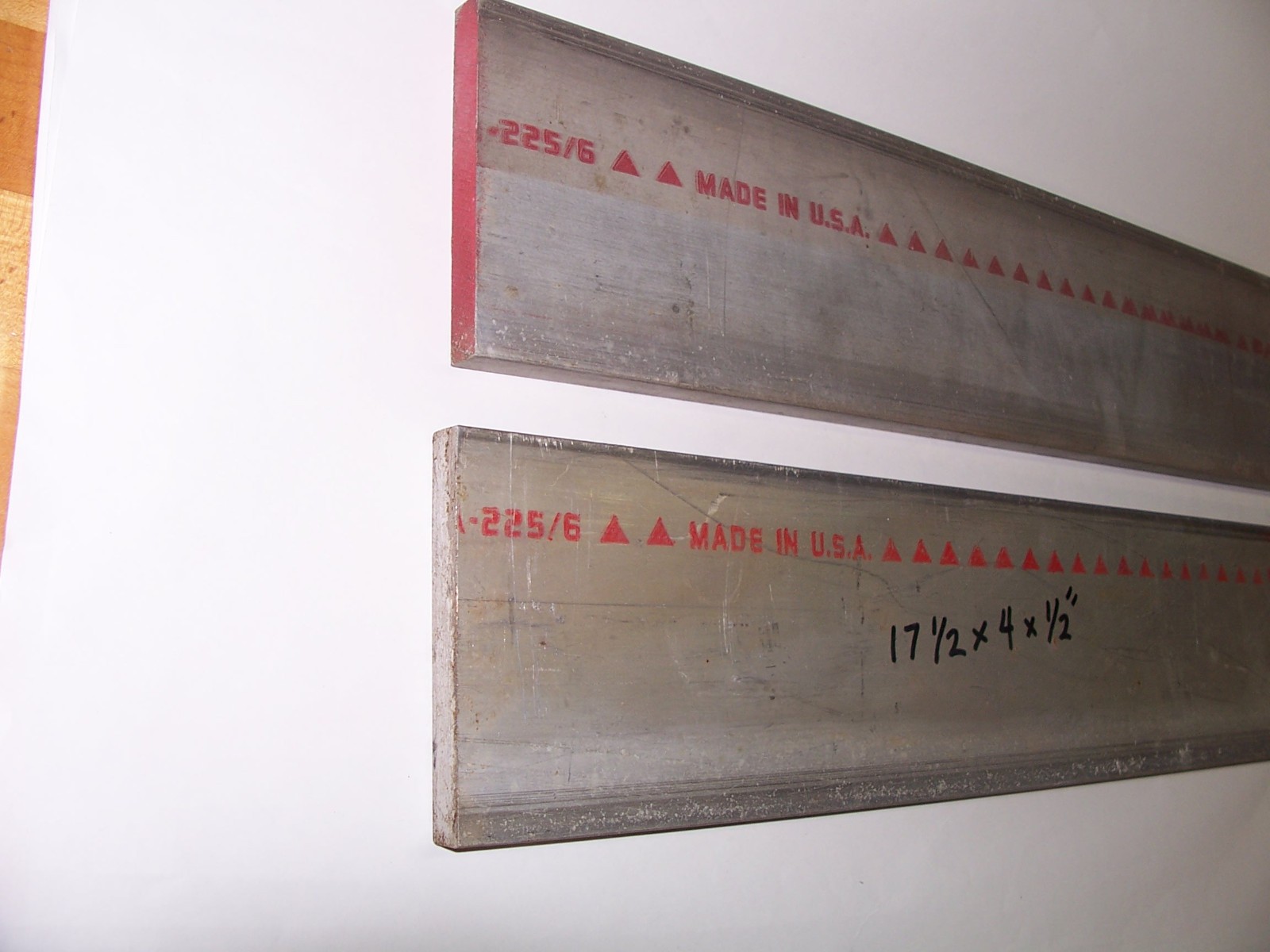 (2) 17-1/2 x 4 x 1/2″ 2024 High Strength Aluminum Bars Alcoa 225/6