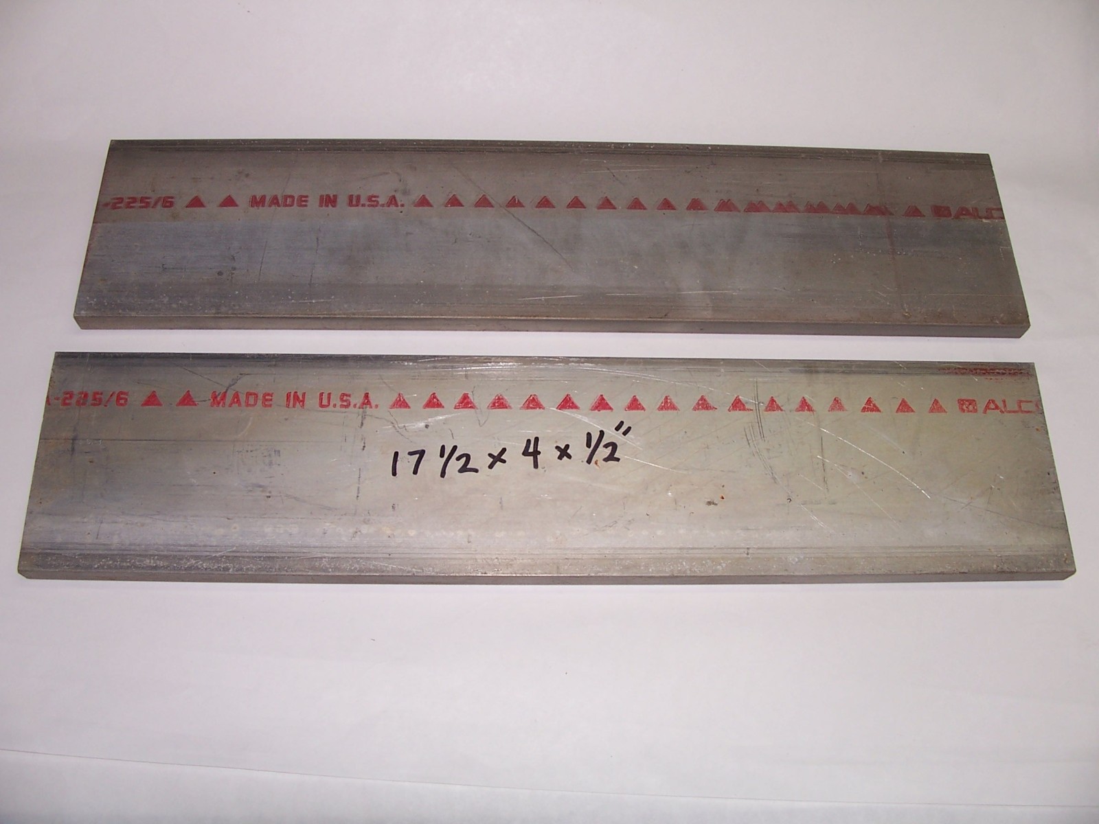 (2) 17-1/2 x 4 x 1/2″ 2024 High Strength Aluminum Bars Alcoa 225/6