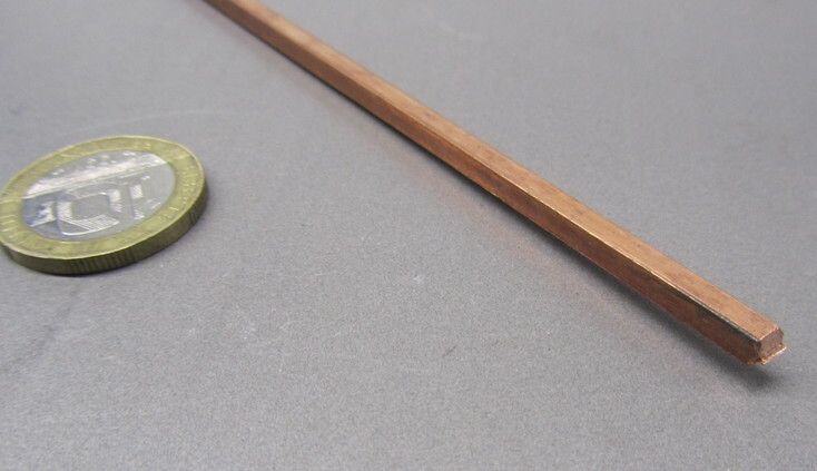 182 Copper Square Bar 1/8″ Thick x 1/8″ Wide x 6 Foot Length