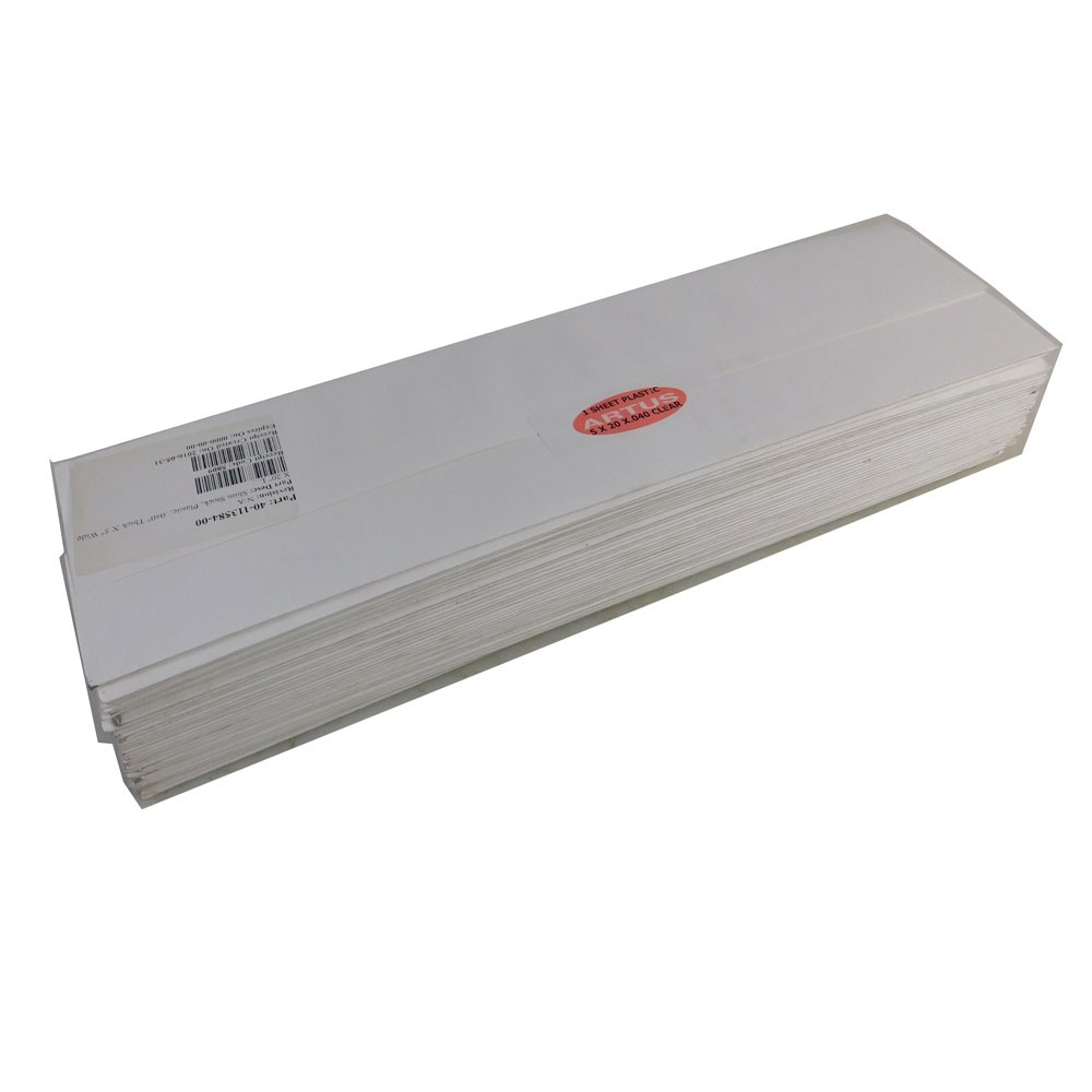 (Lot of 38) Artus Clear Plastic Shims 5″ W x 20″ L Thickness 0.040″ / 1mm