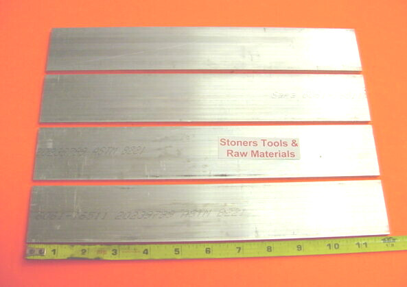 4 pieces 1/4″ X 2″ ALUMINUM 6061 T6511 FLAT BAR 12″ long Extruded Mill Stock