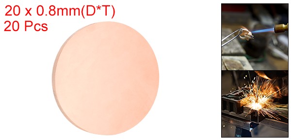 20 Pcs 0.03″ Thick 0.8″ Dia Copper Round Plate C1100 Pure Copper Sheet